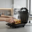 Sanduicheira Elétrica Grill 127V Antiaderente 2 em 1 Lanche