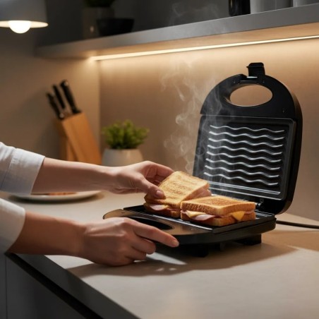 Sanduicheira Elétrica Grill 127V Antiaderente 2 em 1 Lanche