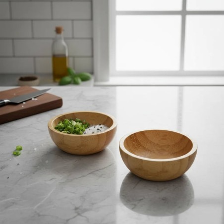 Molheira Mini Tigela Bowl De Bambu 2 Peças 25ML