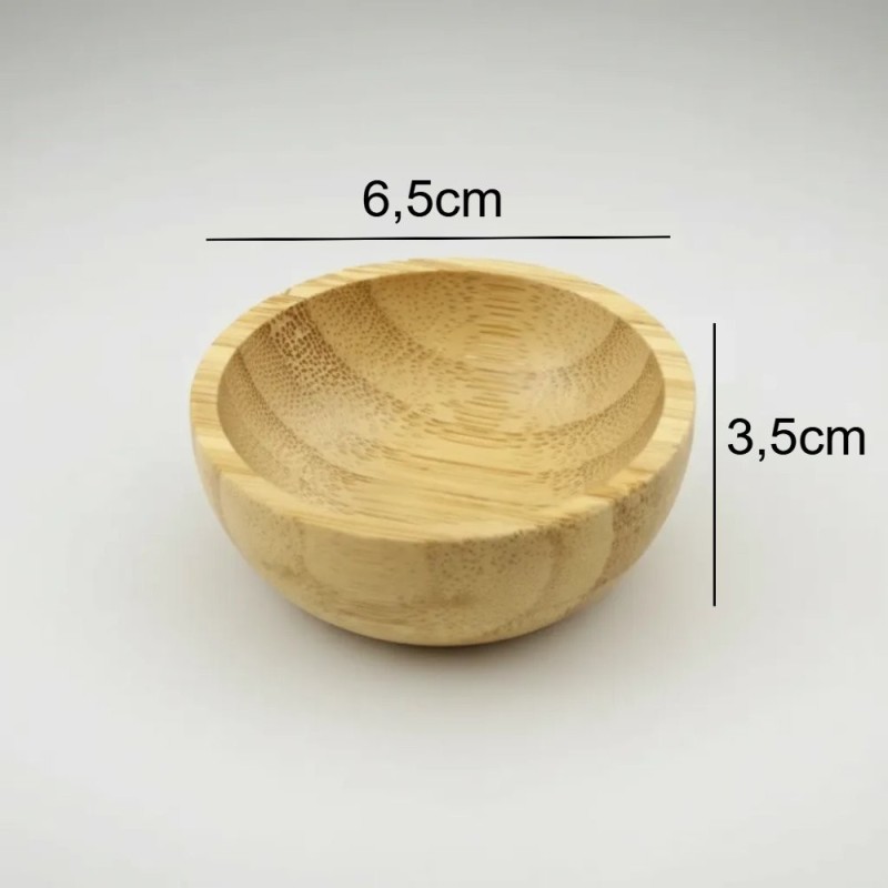 Molheira Mini Tigela Bowl De Bambu 2 Peças 25ML