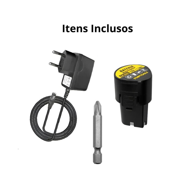 Parafusadeira E Furadeira Recarregável Potente 12 V Led