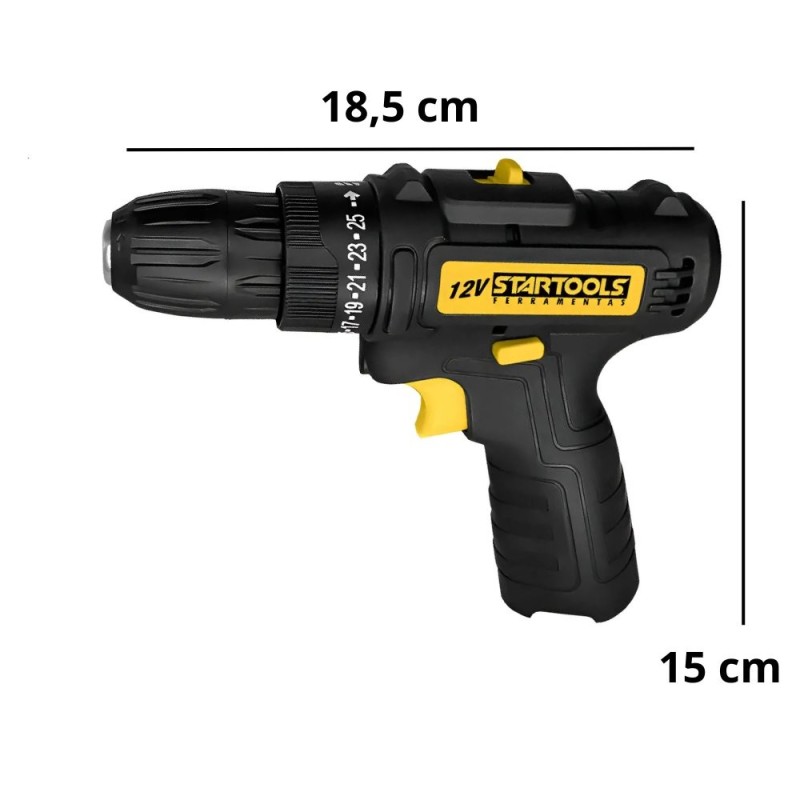 Parafusadeira E Furadeira Recarregável Potente 12 V Led