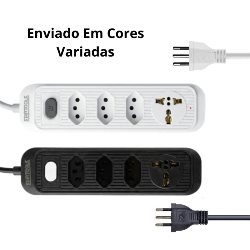 Régua Extensão Universal Elétrica Linha 2M 4 Tomadas Bivolt