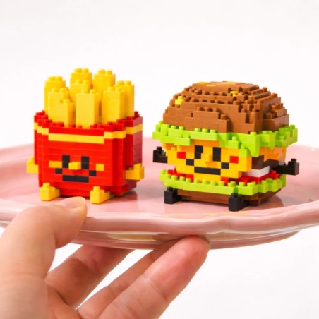 Brinquedo Blocos De Montar Mini Lanches Colecionáveis 206 Peças