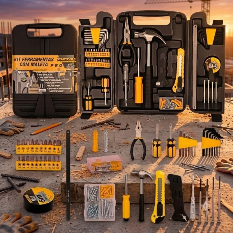 Kit Maleta Profissional De Ferramentas 200 Peças Resistente