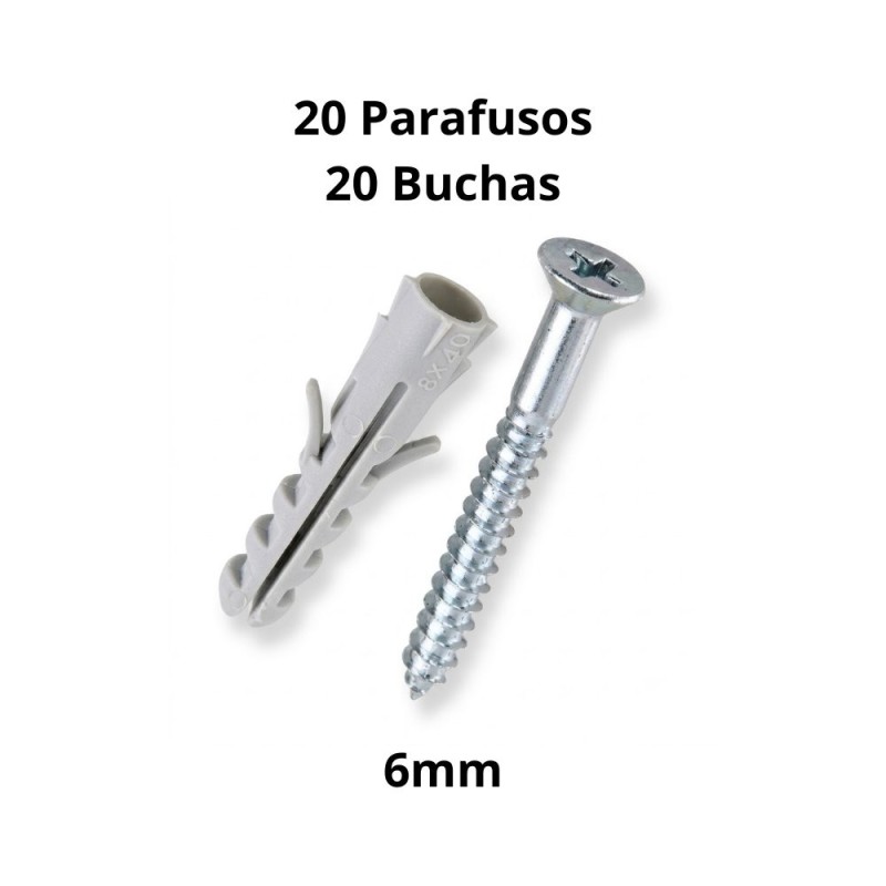 Kit 40 Peças Parafusos E Buchas 6x30 mm Resistente
