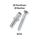 Kit 40 Peças Parafusos E Buchas 6x30 mm Resistente