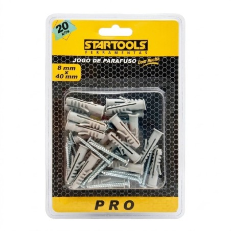 Kit 40 Peças Parafusos E Buchas 8x40 mm Resistente