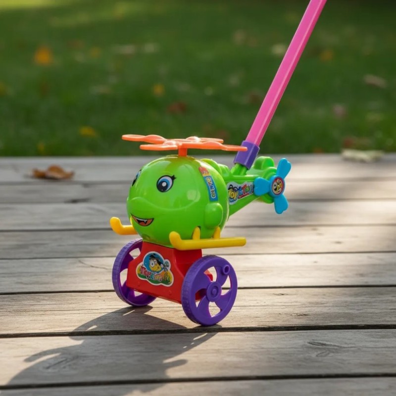 Brinquedo Helicoptero De Empurrar Baby Infantil Com Hélice