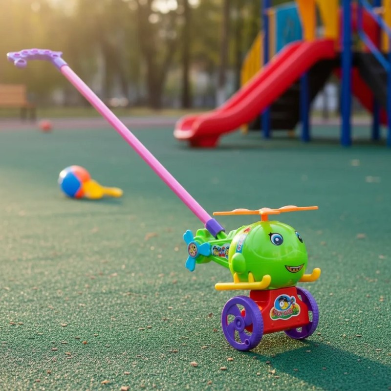 Brinquedo Helicoptero De Empurrar Baby Infantil Com Hélice