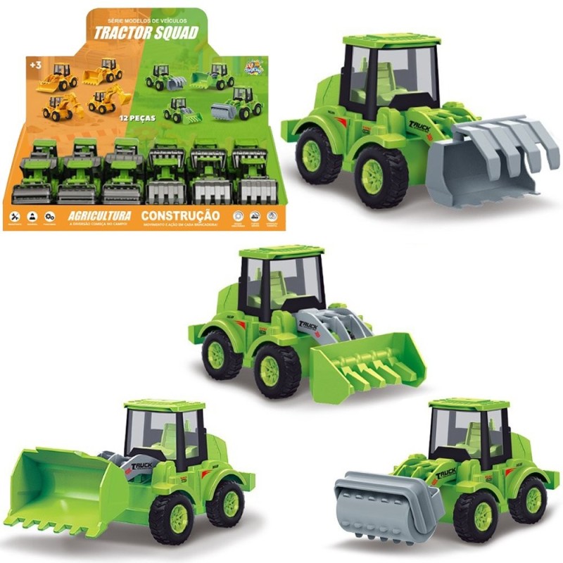 Brinquedo Carrinho Trator A Frição Pull Back Agricultura