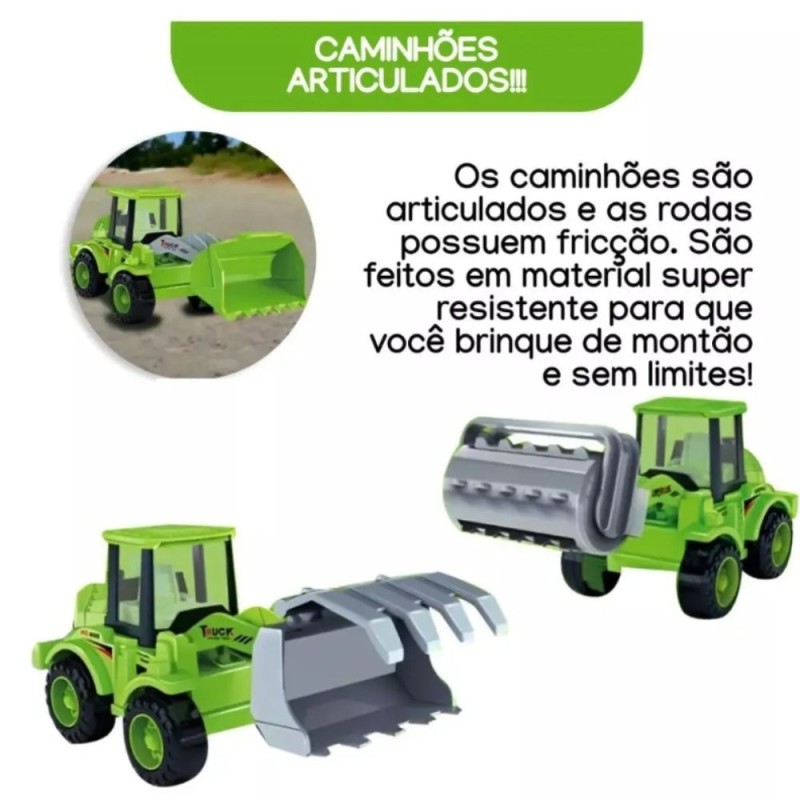 Brinquedo Carrinho Trator A Frição Pull Back Agricultura