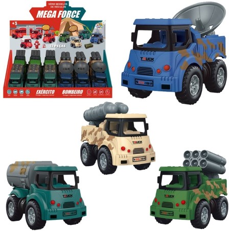 Brinquedo Carrinho Caminhão Militar A Frição Pull Back