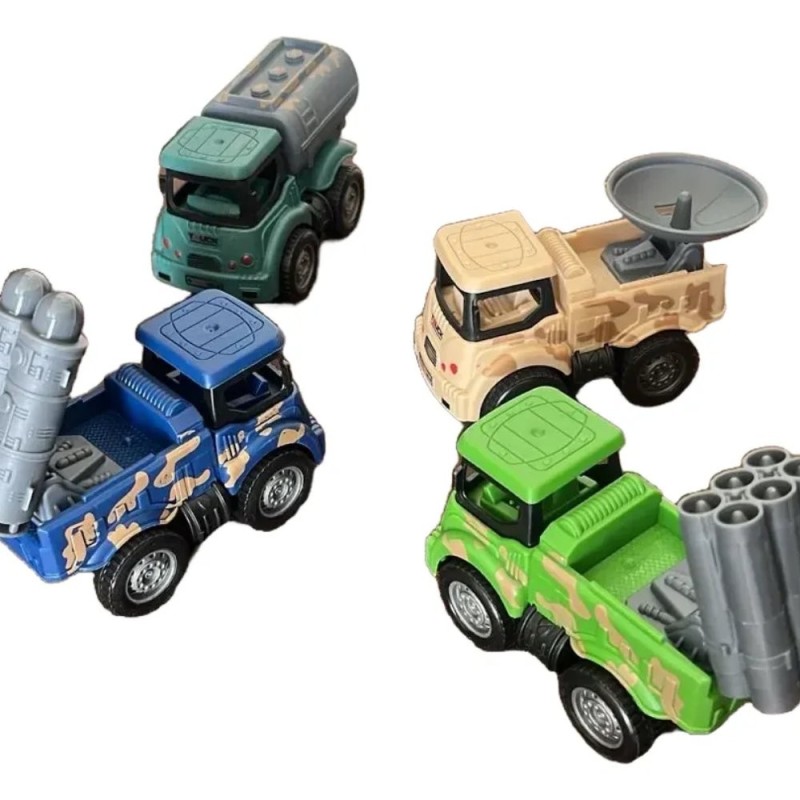 Brinquedo Carrinho Caminhão Militar A Frição Pull Back