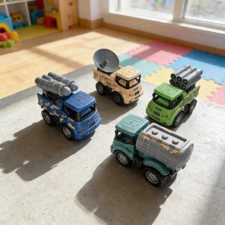 Brinquedo Carrinho Caminhão Militar A Frição Pull Back