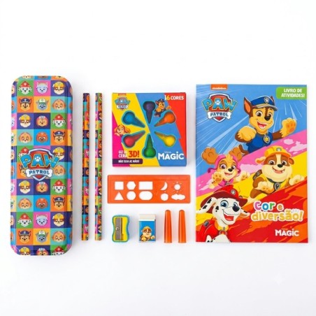 Kit Escolar 9 Peças Com Livro De Atividades Patrulha Canina