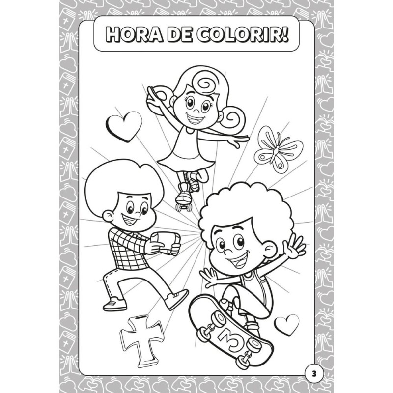 Kit Escolar Bíblico 9 Peças Livro De Atividades 3 Palavrinhas