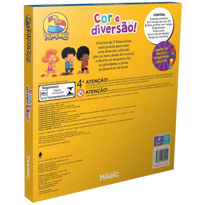 Kit Escolar Bíblico 9 Peças Livro De Atividades 3 Palavrinhas