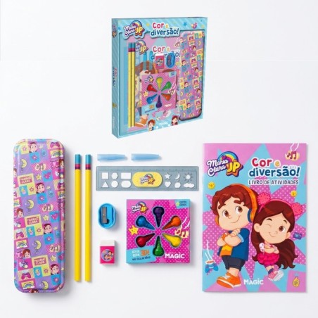 Kit Escolar Maria Clara & JP 9 Peças Com Livro De Atividades