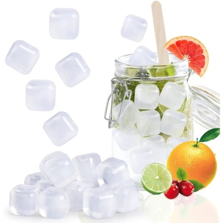 Cubos de Gelo Artificial Ecológico Transparente Reutilizável 10 Peças 2