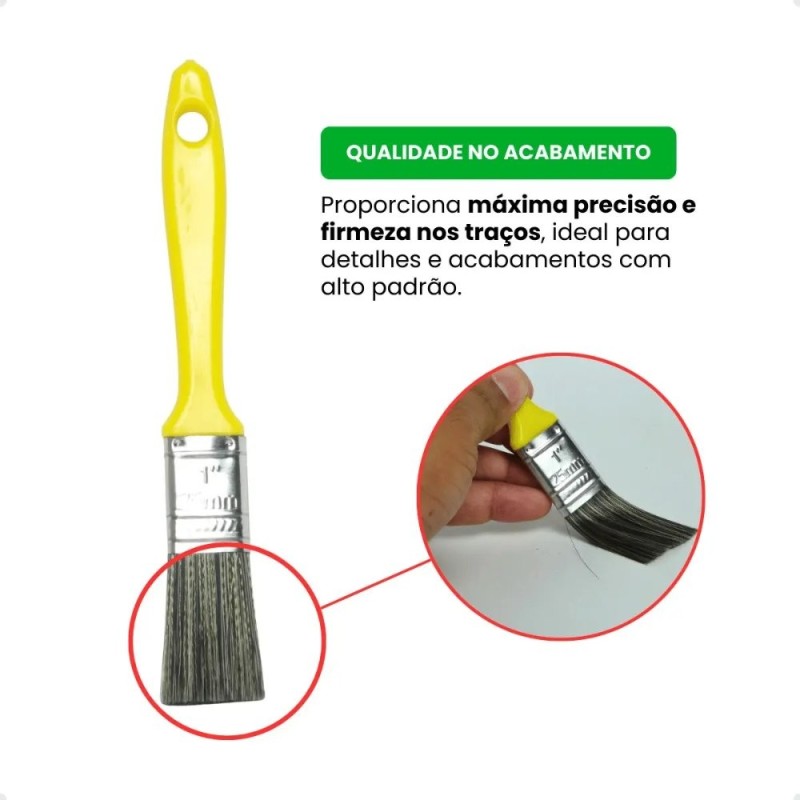 Kit Pintura Pincel Trincha Rolinho Multiuso 3 Peças