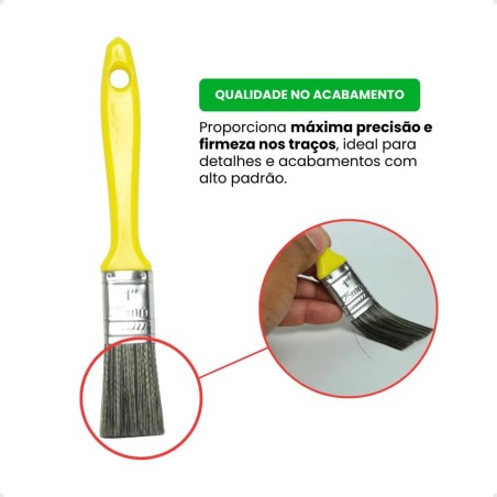 Kit Pintura Pincel Trincha Rolinho Multiuso 3 Peças