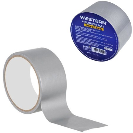 Fita Adesiva Prata Silver Tape Multiuso Resistênte 75mm 10 Metros 2