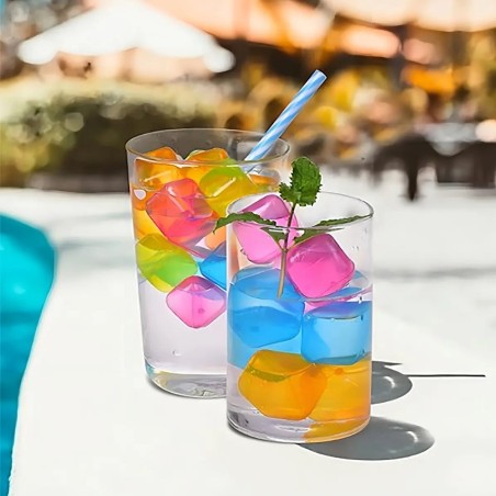 Cubos de Gelo Artificial Ecológico Coloridos  Reutilizáveis 12 Peças 2