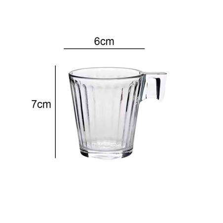 Conjunto 6 Xícaras Caneca De Café Caneladas Em Vidro 85ml