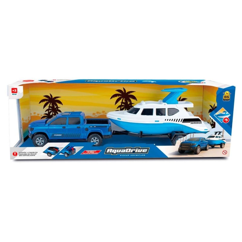 Brinquedo Carrinho Pickup Com Jet Ski Flutuante Na Água Infantil