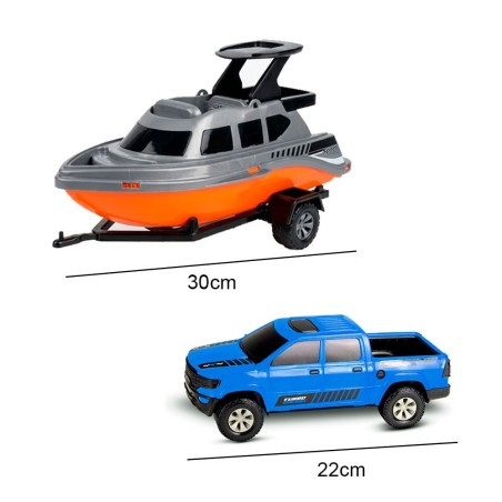 Brinquedo Carrinho Pickup Com Jet Ski Flutuante Na Água Infantil