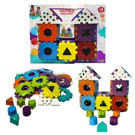 Kit Contrução 28 Peças Infantil Blocos De Montar Educativo