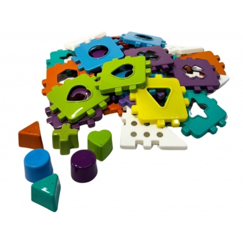 Kit Contrução 28 Peças Infantil Blocos De Montar Educativo