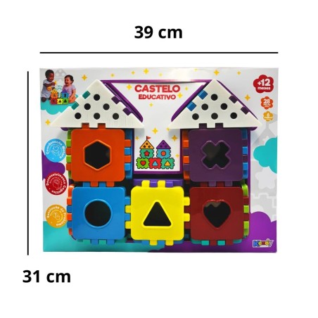 Kit Contrução 28 Peças Infantil Blocos De Montar Educativo