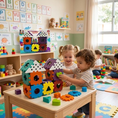 Kit Contrução 28 Peças Infantil Blocos De Montar Educativo