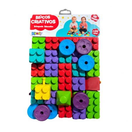 Brinquedo Criativo Blocos De Montar Infantil Com 48 Peças 2
