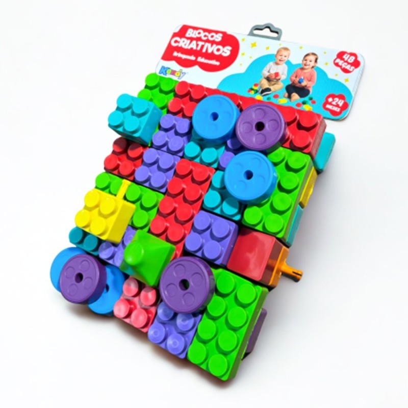 Brinquedo Criativo Blocos De Montar Infantil Com 48 Peças