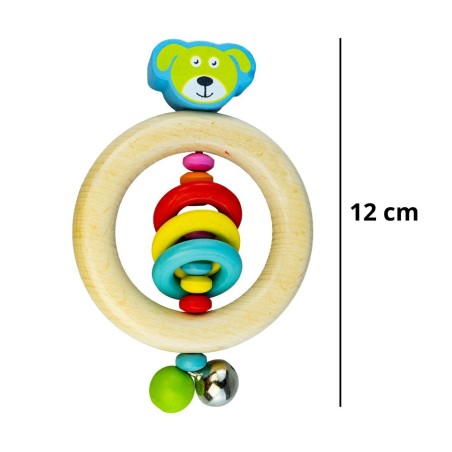 Chocalho Infantil Em Madeira Premium Montessori Educacional