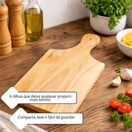 Tábua De Corte Cozinha Multiuso N 2 Em Madeira Tadicional 32Cm