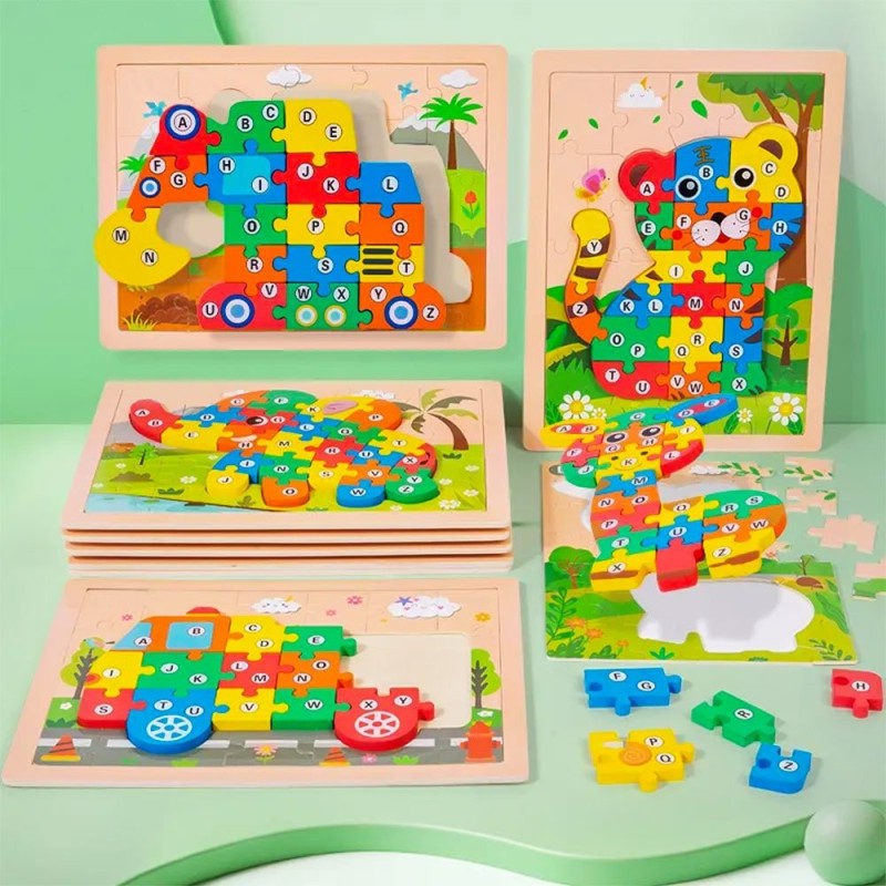 Quebra Cabeça De Madeira Brinquedo Infantil Tridimensional