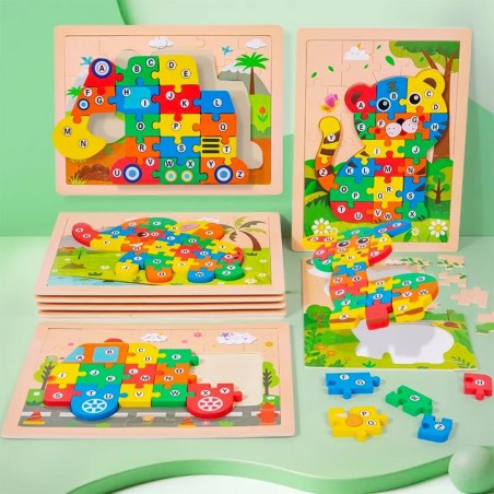 Quebra Cabeça De Madeira Brinquedo Infantil Tridimensional