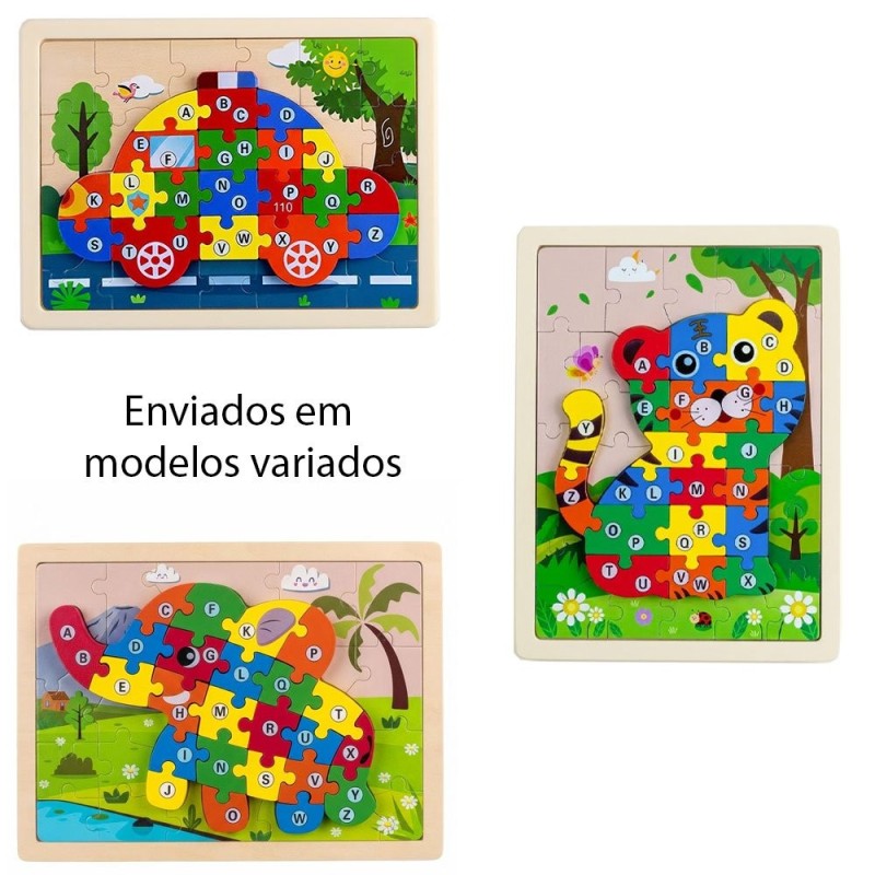 Quebra Cabeça De Madeira Brinquedo Infantil Tridimensional
