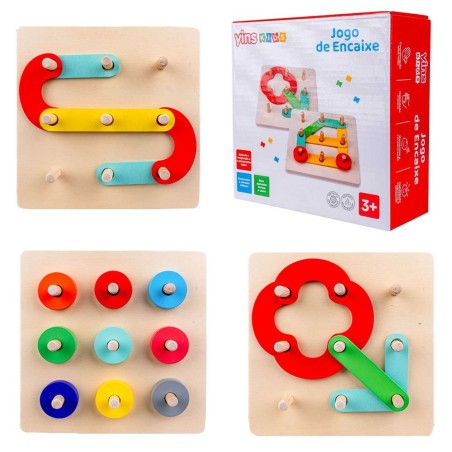 Brinquedo Educativo Infantil Jogo De Encaixe Nos Palitos Montessori