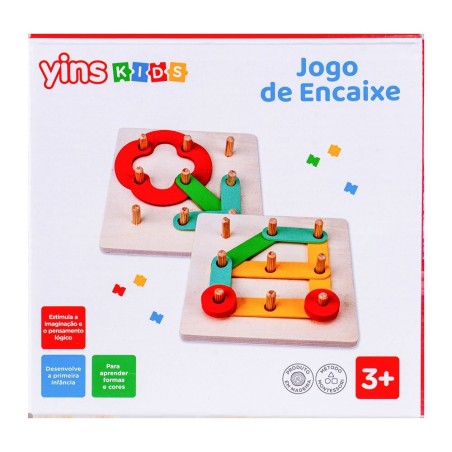 Brinquedo Educativo Infantil Jogo De Encaixe Nos Palitos Montessori