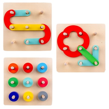 Brinquedo Educativo Infantil Jogo De Encaixe Nos Palitos Montessori