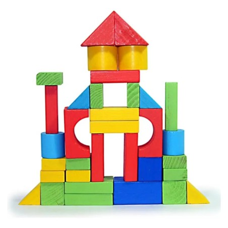 Brinquedo Blocos De Montar Construção Em Madeira Educativo Montessori