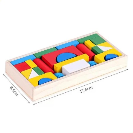 Brinquedo Blocos De Montar Construção Em Madeira Educativo Montessori