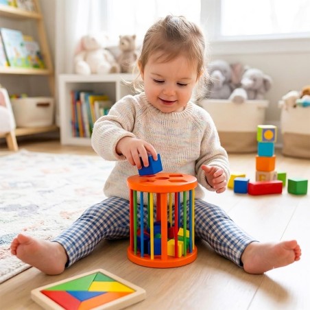 Jogo De Encaixe Infantil Classificador De Formas Montessori
