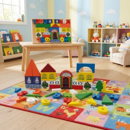 Kit Blocos De Montar Em Madeira Premium Montessori 43 Peças