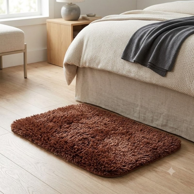 Tapete Macio Peludo Felpudo Porta Banheiro Poliéster Liso 40 x 60cm
